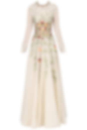 Off White Embroidered Anarkali by Samant Chauhan