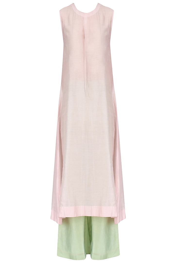 Mint green embroidered jacket with inner and palazzo pants set available only at Pernia's Pop Up Shop.