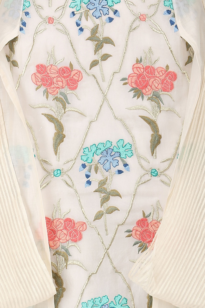 Off white embroidered drape gown available only at Pernia's Pop Up Shop.
