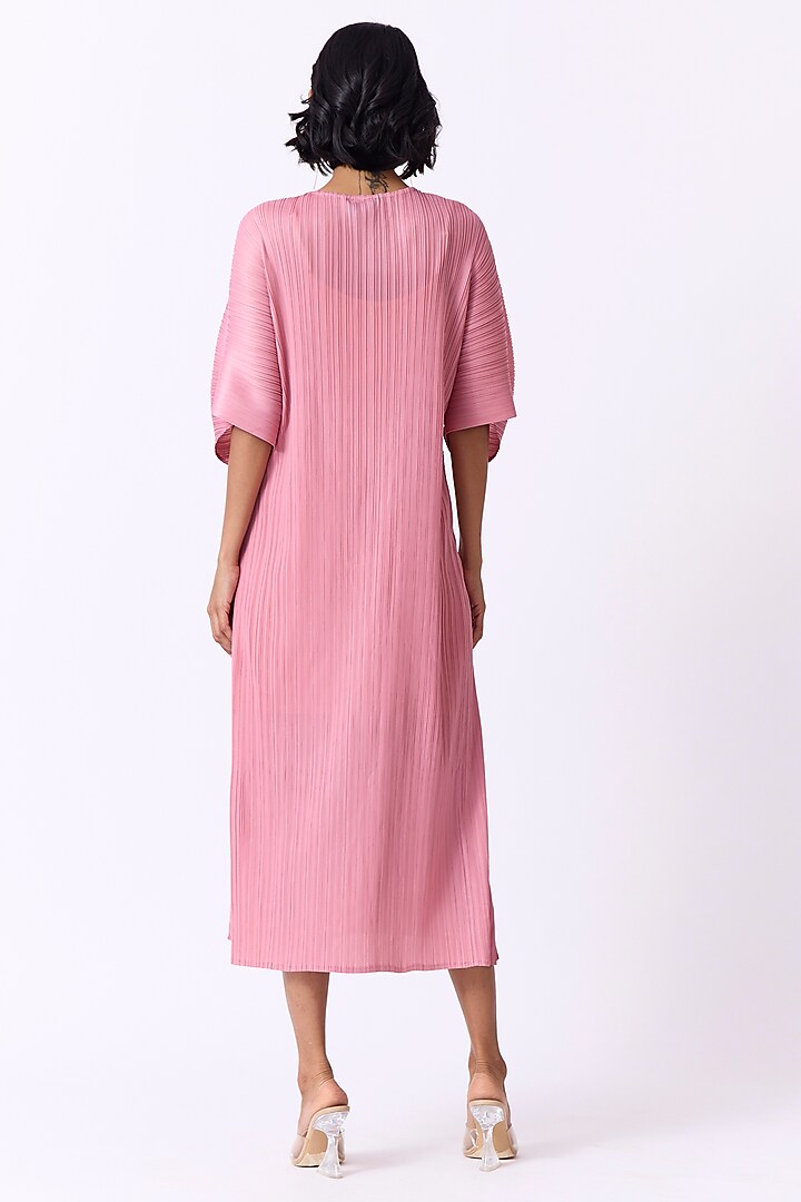 Pink Polyester Flared A-Line Summer Dress by Scarlet Sage at Pernia's Pop Up Shop
