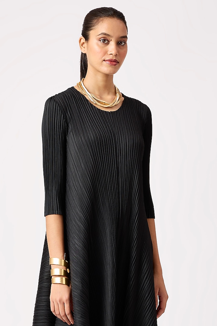 Black Polyester Summer Dress by Scarlet Sage at Pernia's Pop Up Shop