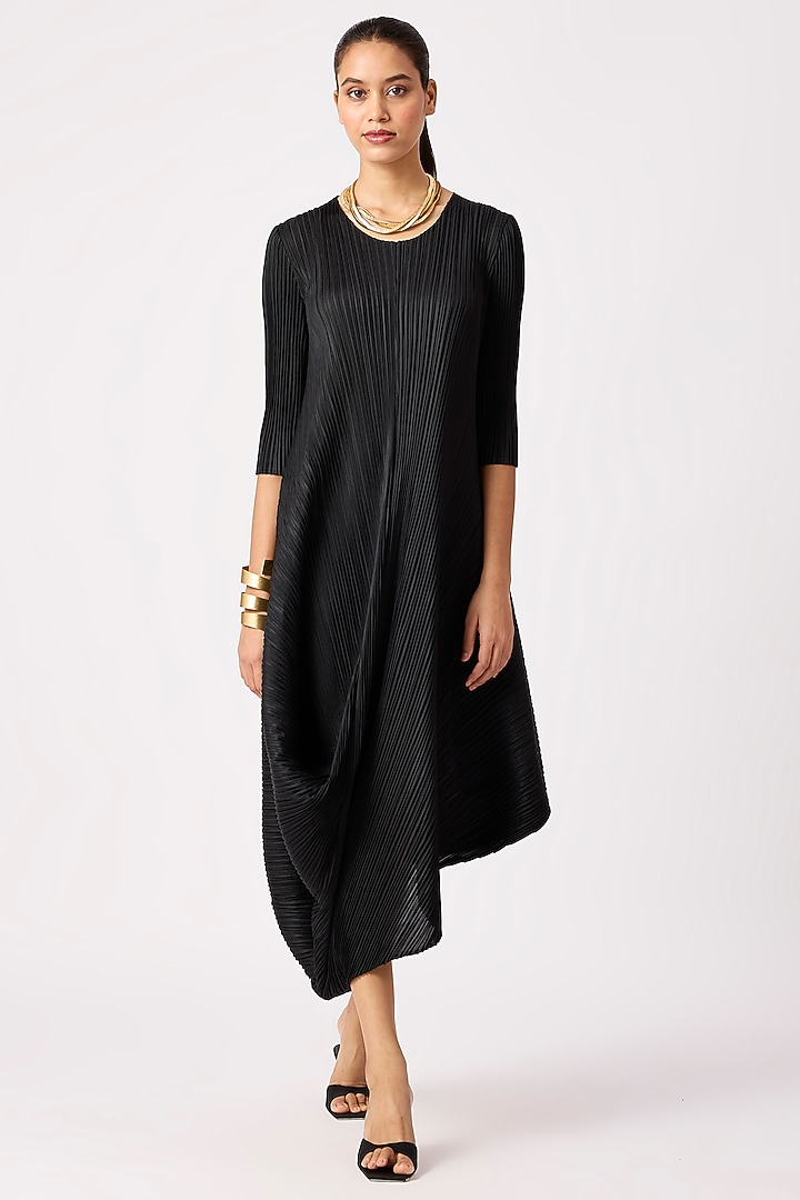 Black Polyester Summer Dress by Scarlet Sage at Pernia's Pop Up Shop