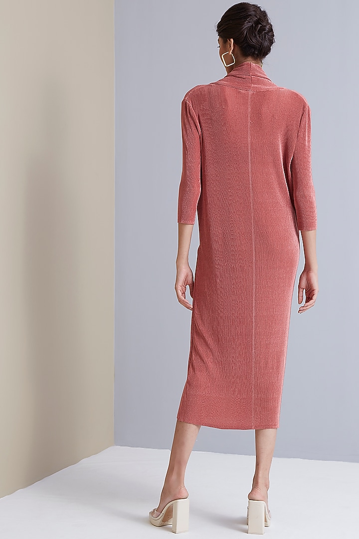 Brink Pink Polyester Midi Summer Dress by Scarlet Sage at Pernia's Pop Up Shop