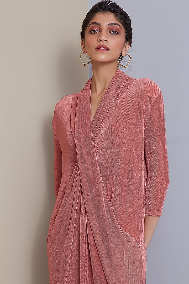 Brink Pink Polyester Midi Summer Dress by Scarlet Sage at Pernia's Pop Up Shop