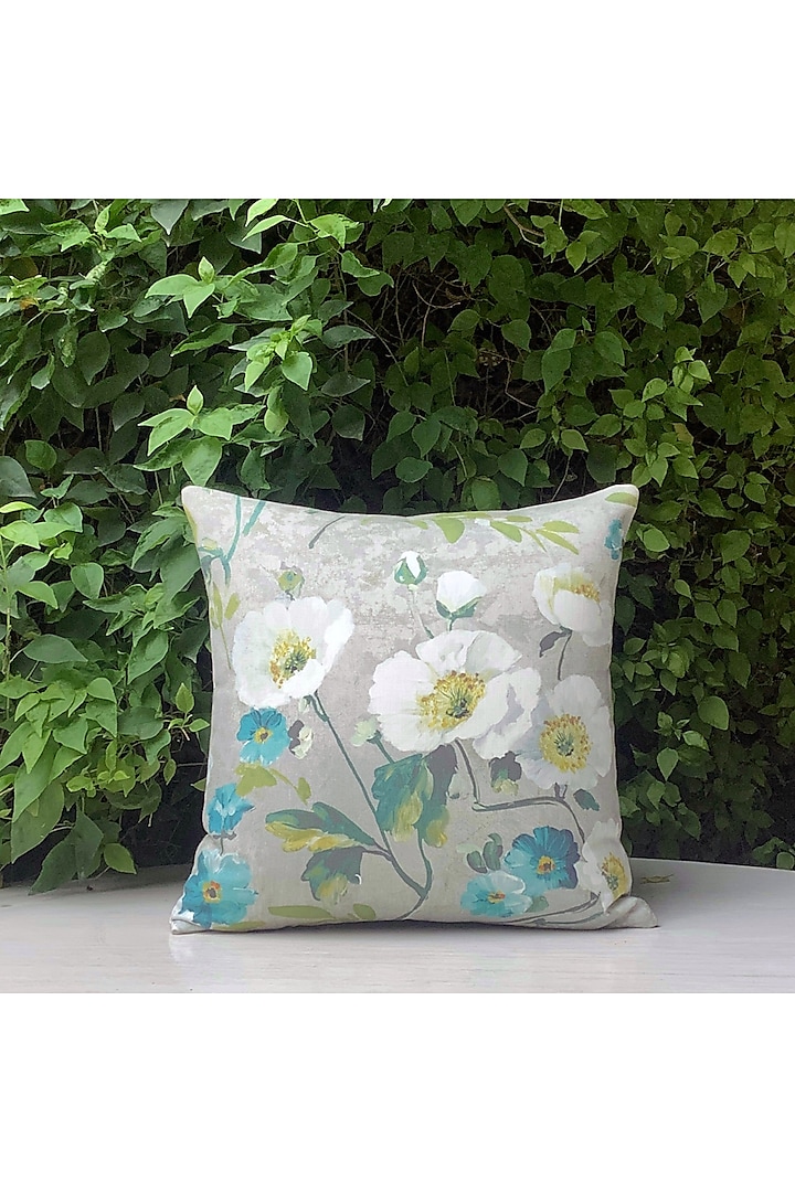 Floral Green & Blue Tropical Cushion Cover by Studio Covers