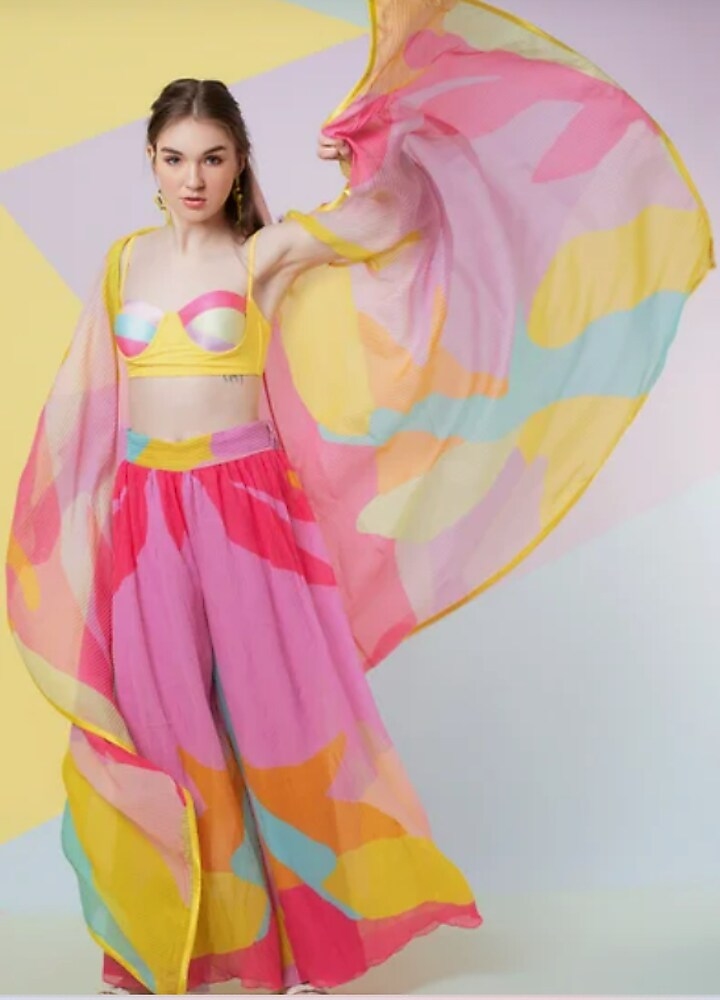 Lavender Abstract Leaf Cape by Wendell Rodricks at Pernia's Pop Up Shop