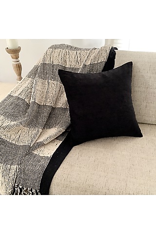 Black Chenille Cushion Cover by Studio Covers