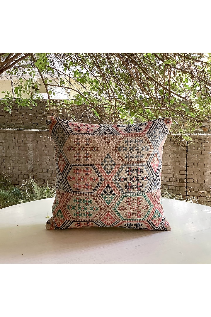 Multi-Colored Cotton Blended Geometric Printed Cushion Cover by Studio Covers at Pernia's Pop Up Shop