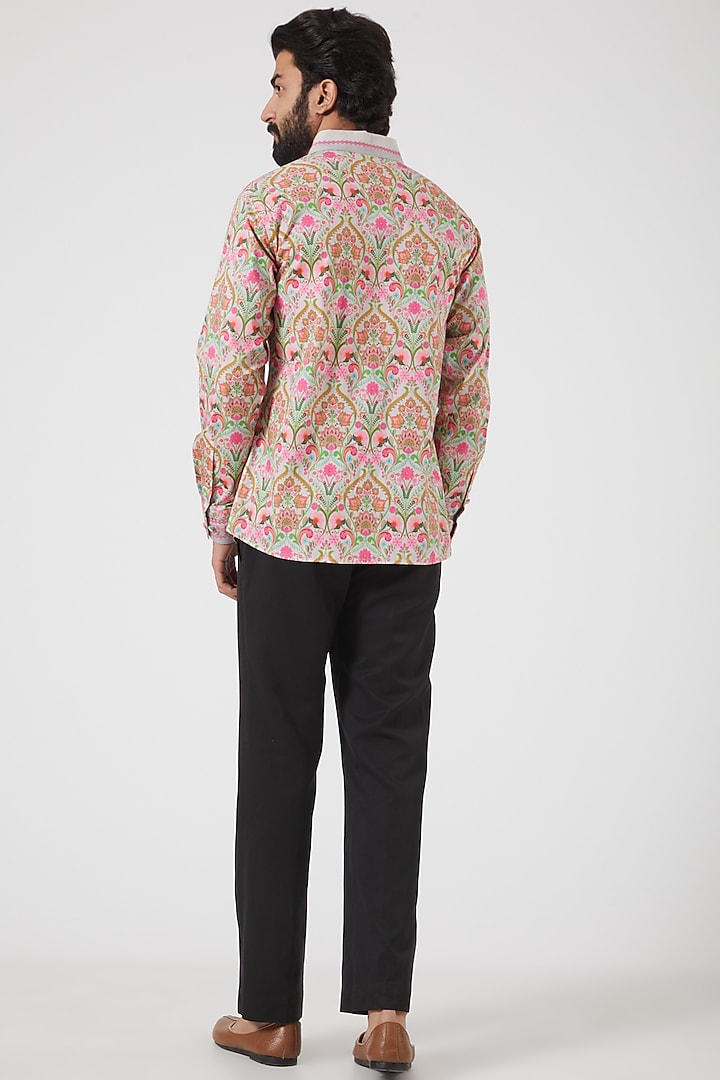 Grey Printed Party Wear Shirt by Siddhartha Bansal Men at Pernia's Pop Up Shop