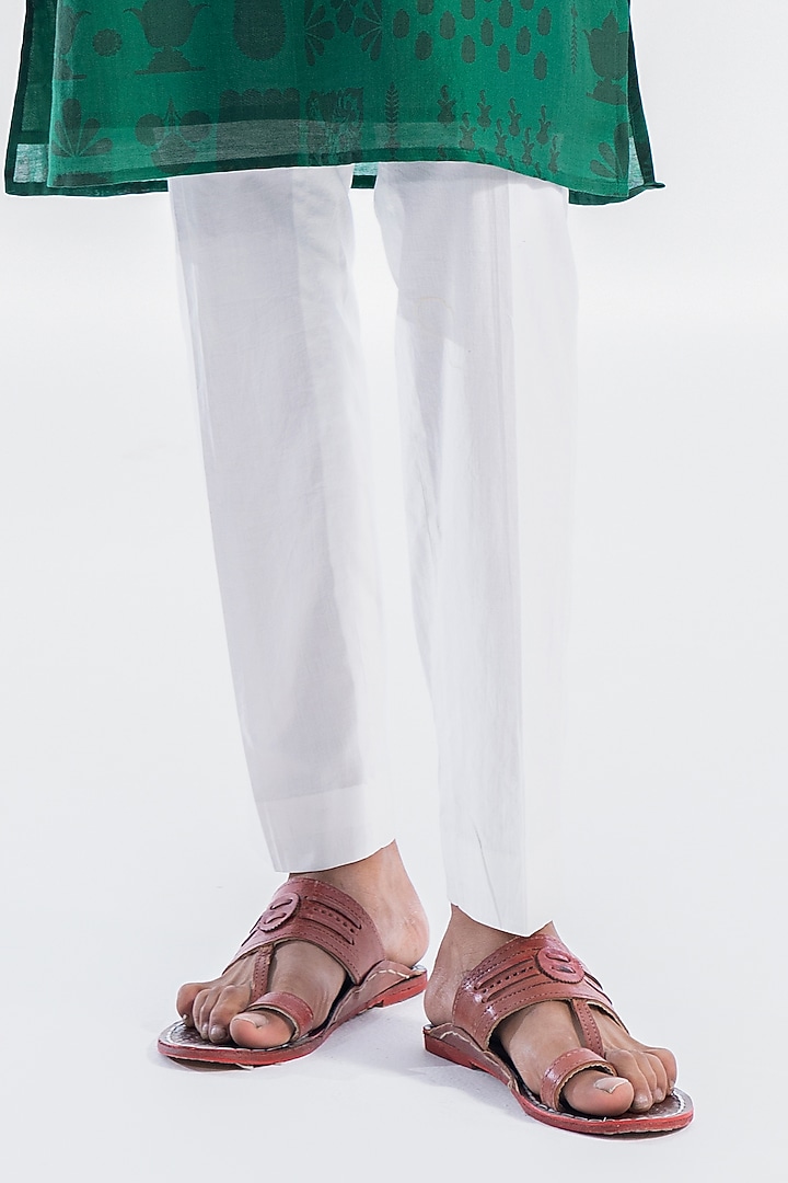 Emerald Chanderi & Cotton Printed Kurta Set by Siddhartha Bansal Men at Pernia's Pop Up Shop