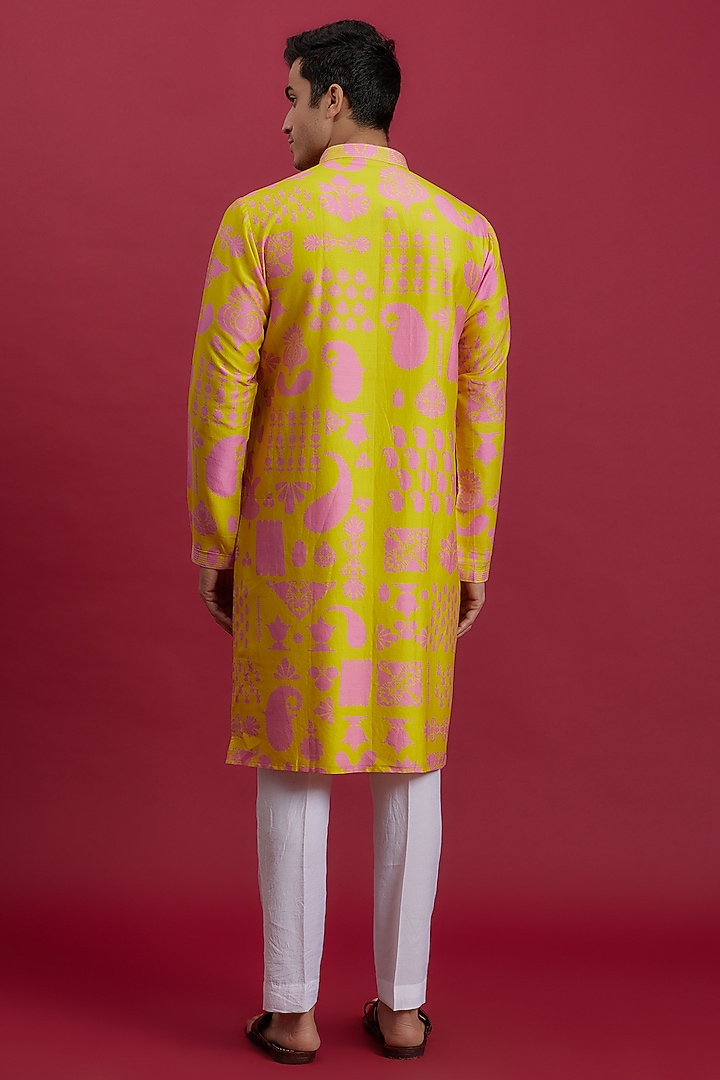 Green Cotton Dobby Printed kurta