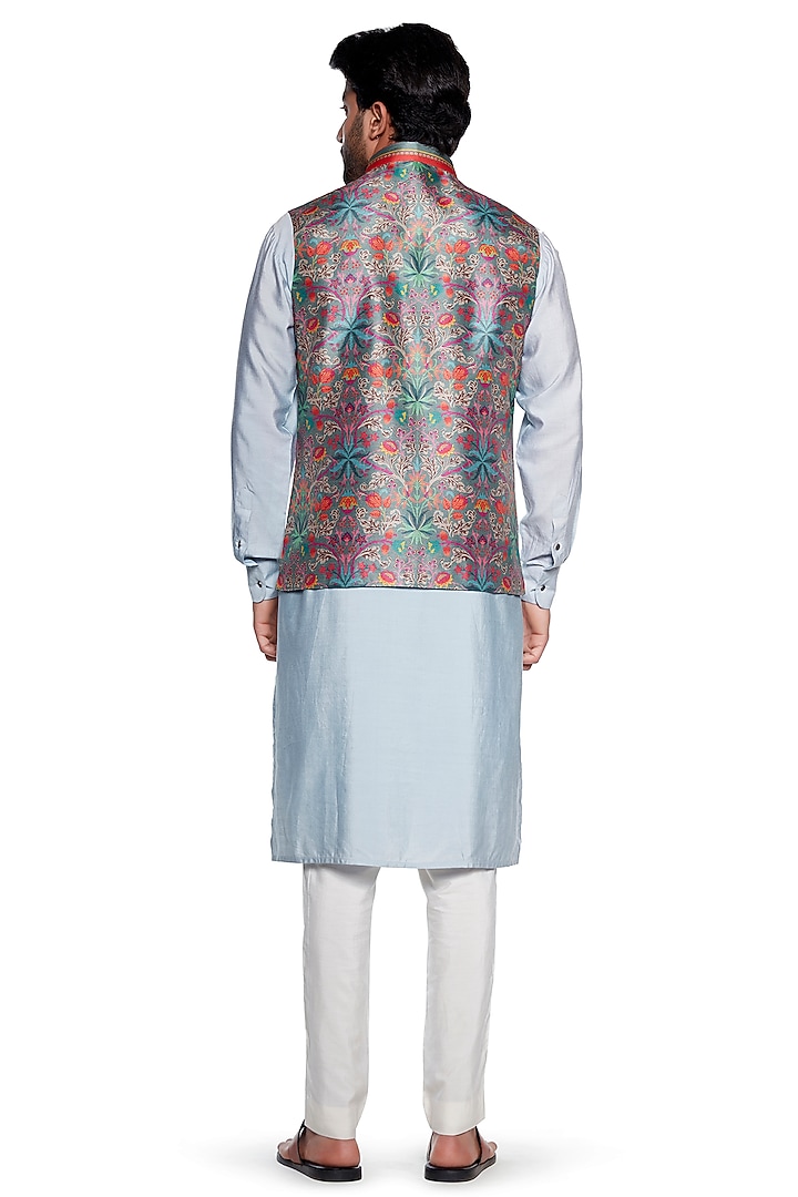 Grey Bagh Bundi Jacket by Siddhartha Bansal Men at Pernia's Pop Up Shop