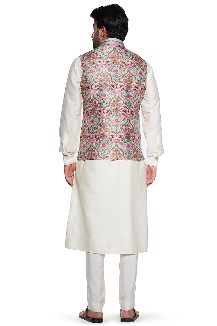 Grey Paisley Bundi Jacket by Siddhartha Bansal Men at Pernia's Pop Up Shop