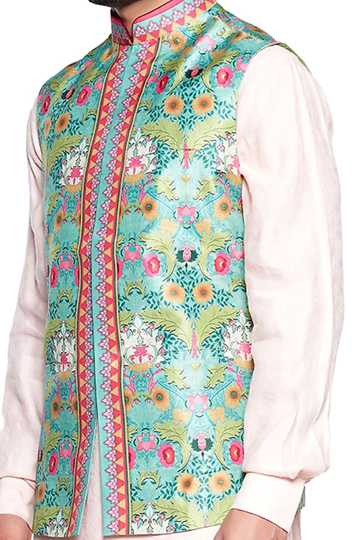 Grey Bagh Bundi Jacket by Siddhartha Bansal Men at Pernia's Pop Up Shop