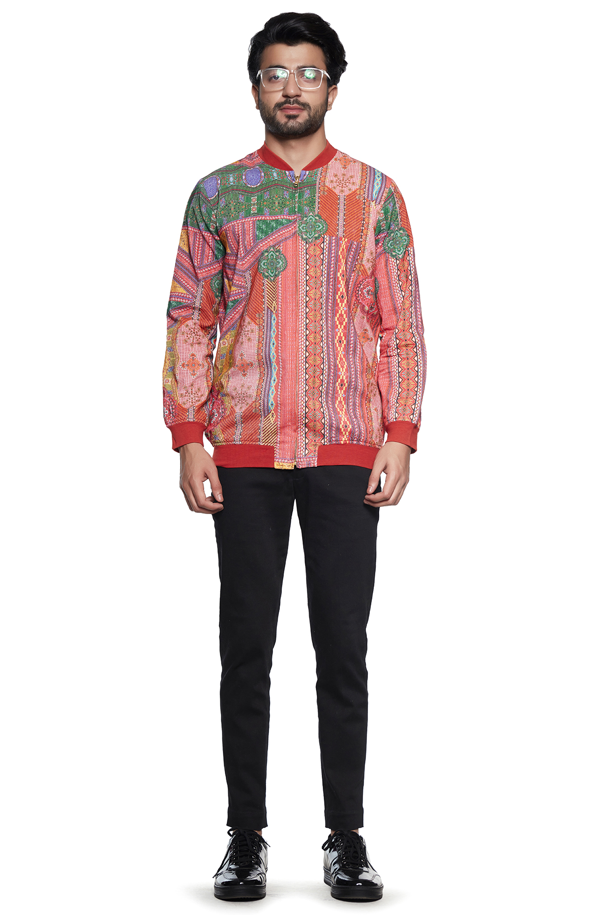 Multi Colored Printed Jacket by Siddhartha Bansal Men