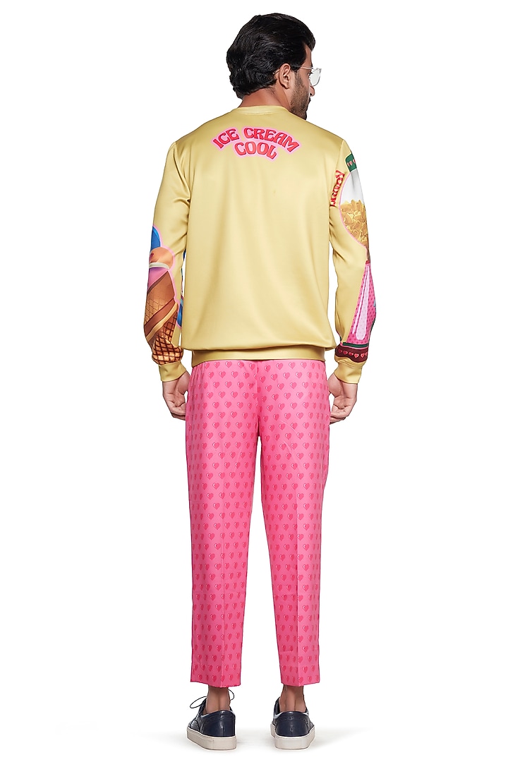Pink Cotton Pant With Hearts by Siddhartha Bansal Men at Pernia's Pop Up Shop