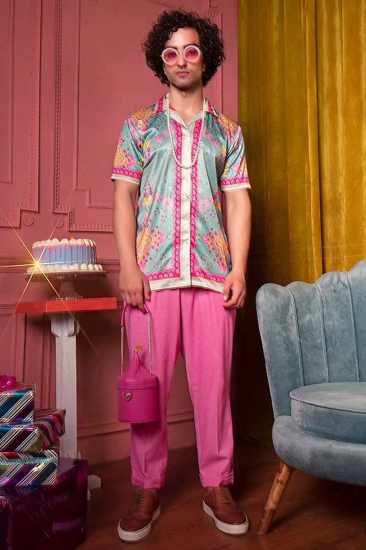 Multi Colored Printed Party Wear Shirt by Siddhartha Bansal Men at Pernia's Pop Up Shop