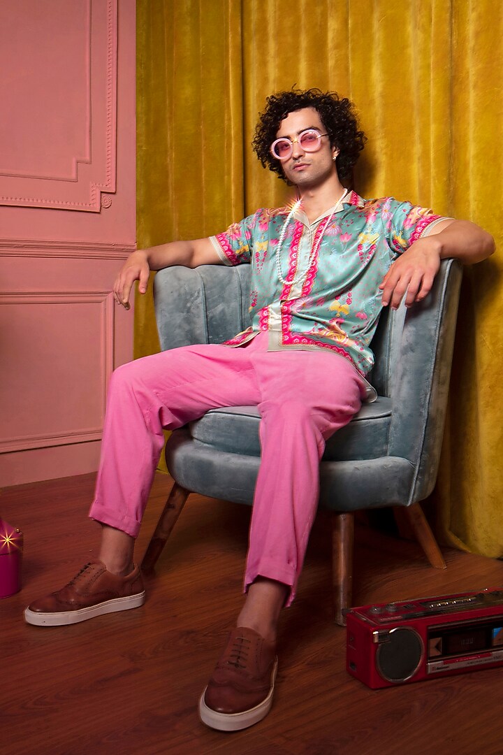 Multi Colored Printed Party Wear Shirt by Siddhartha Bansal Men at Pernia's Pop Up Shop