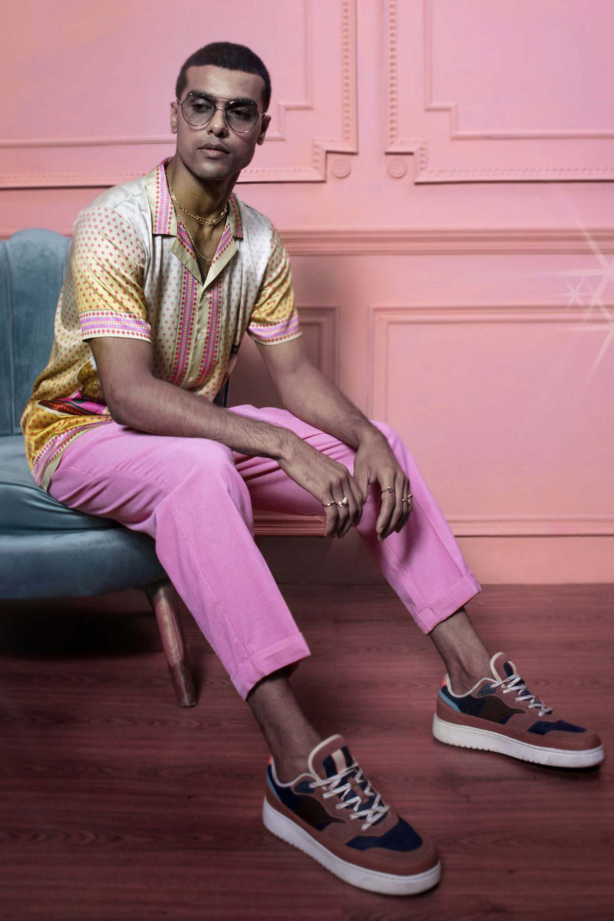 Multi Colored Printed Cotton Satin Shirt by Siddhartha Bansal Men