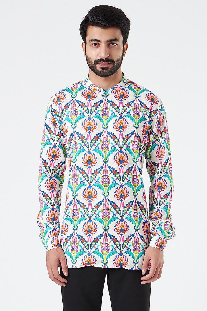 Multi-Colored Printed Party Wear Shirt by Siddhartha Bansal Men at Pernia's Pop Up Shop