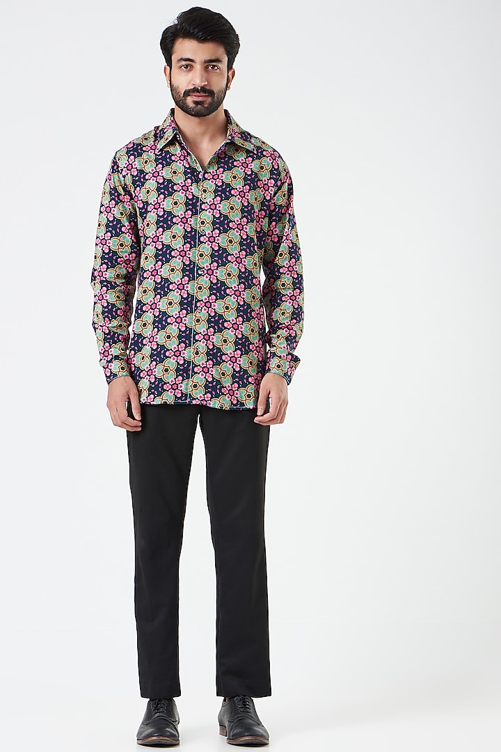 Multi-Colored Shirt With Print by Siddhartha Bansal Men