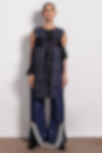 Denim Blue Patch Work Top by Devina Juneja at Pernia's Pop Up Shop