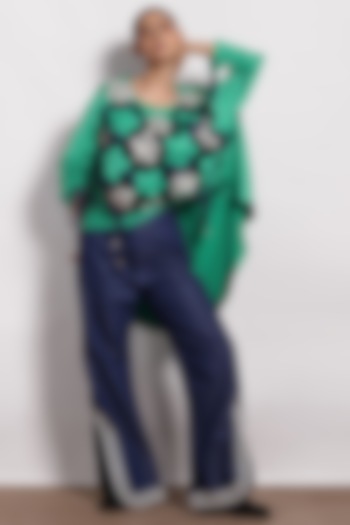 Green Satin Crepe Top by Devina Juneja at Pernia's Pop Up Shop