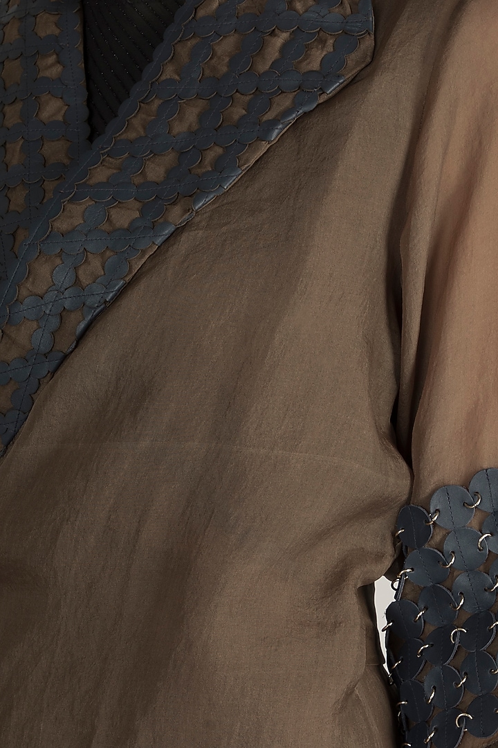 Brown Wrap Top With Slip by Devina Juneja at Pernia's Pop Up Shop