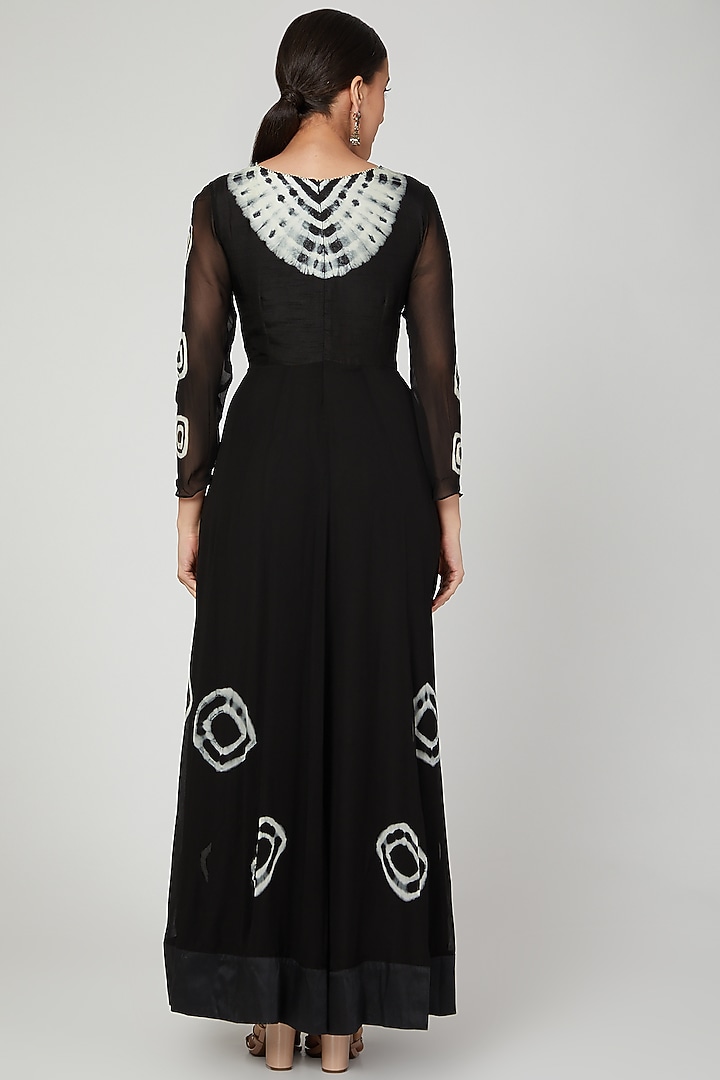 Black Embroidered Wedding Anarkali With Dupatta by Shalini Dokania at Pernia's Pop Up Shop
