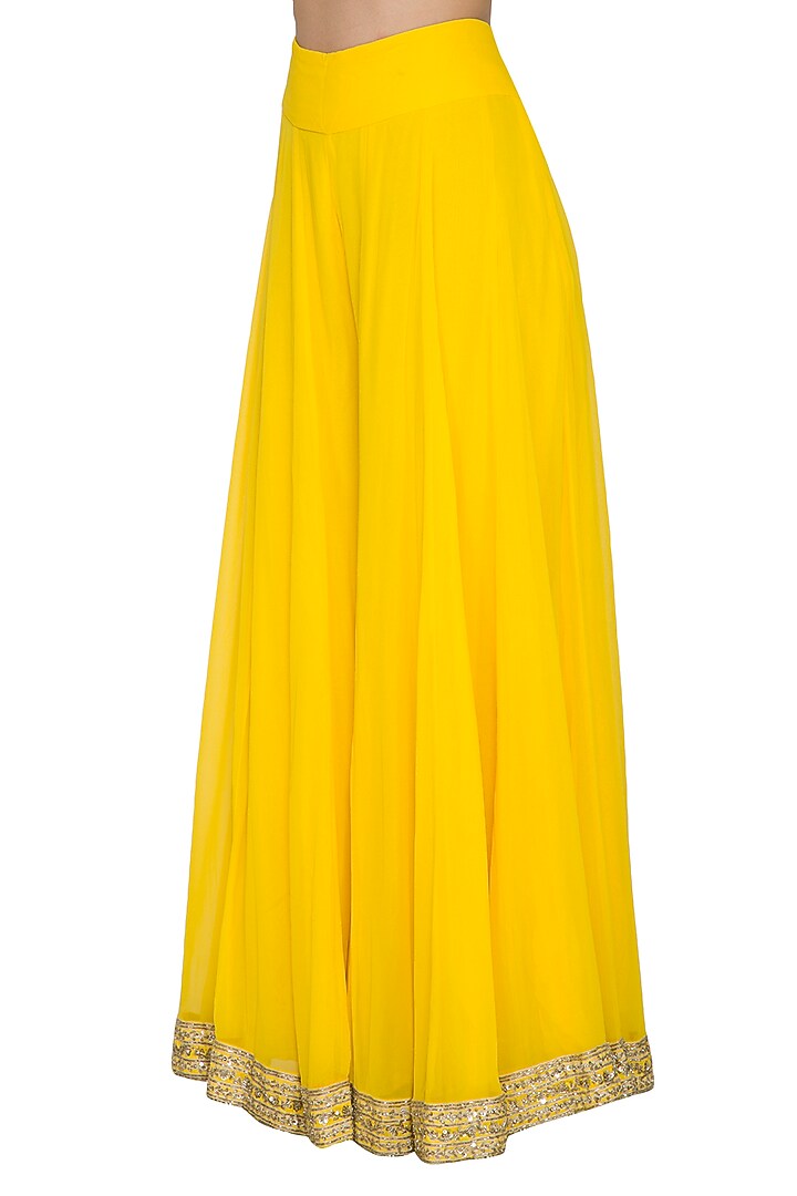 Yellow Ombre Chikankari Wedding Sharara Set by Shalini Dokania at Pernia's Pop Up Shop
