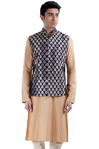 Baize Brocade Silk Jacket by Sadan Pande Men