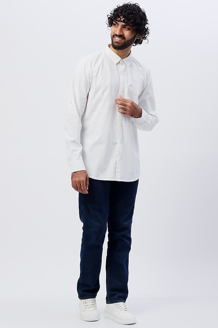 White Linen Shirt by SHIRRIN DESIGN CO. MEN