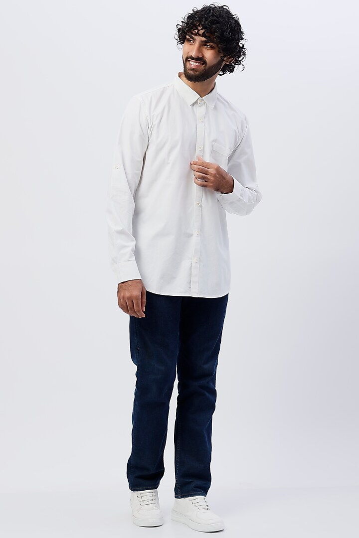 White Linen Shirt by SHIRRIN DESIGN CO. MEN at Pernia's Pop Up Shop