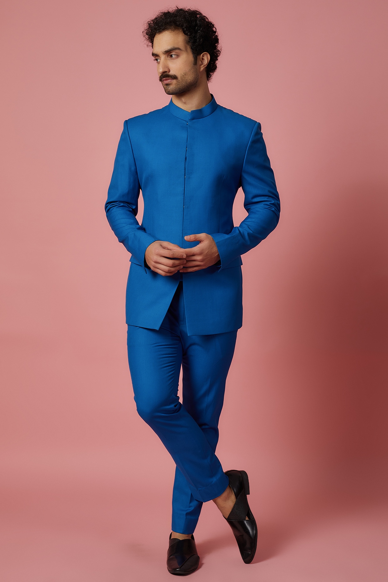 Bespoke Indian Maharaja Style Royal Teal Blue Jodhpuri Bandhgala Suit –  SAINLY