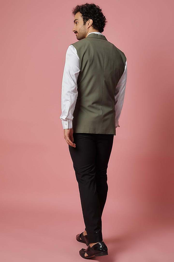 Grey Poly Silk Jacket Set by SHIRRIN DESIGN CO. MEN at Pernia's Pop Up Shop