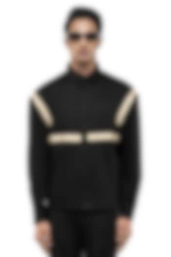 Black Giza Cotton Party Wear Shirt by SDS by KUSHAL SHAH at Pernia's Pop Up Shop