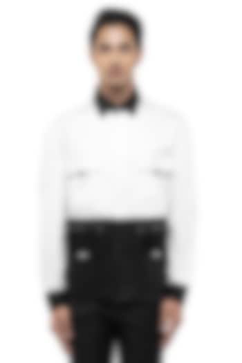 White Giza Cotton Party Wear Shirt by SDS by KUSHAL SHAH at Pernia's Pop Up Shop