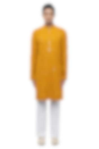 Yellow Georgette Floral Embroidered Kurta Set by SDS by KUSHAL SHAH at Pernia's Pop Up Shop