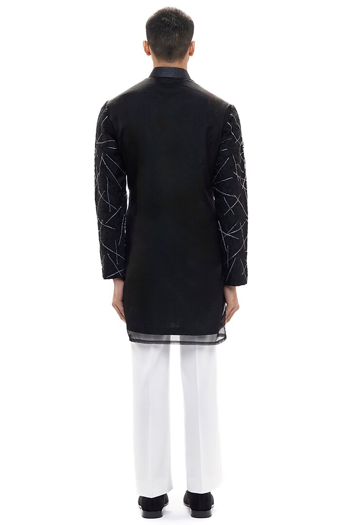 Black Organza Kurta Set by SDS by KUSHAL SHAH at Pernia's Pop Up Shop