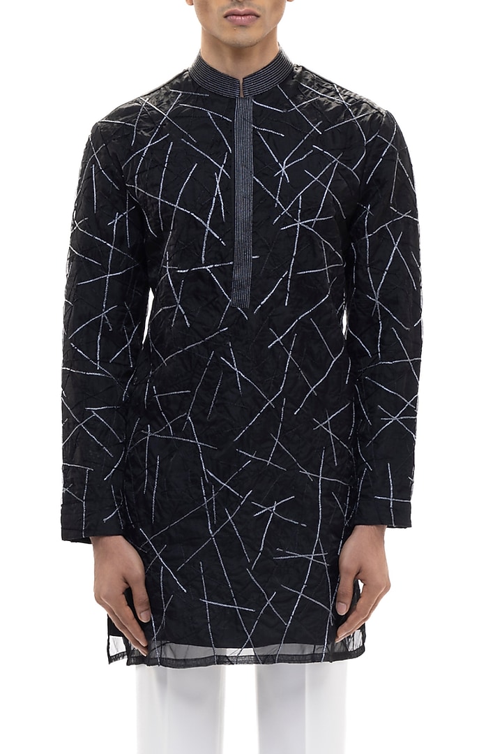 Black Organza Kurta Set by SDS by KUSHAL SHAH at Pernia's Pop Up Shop