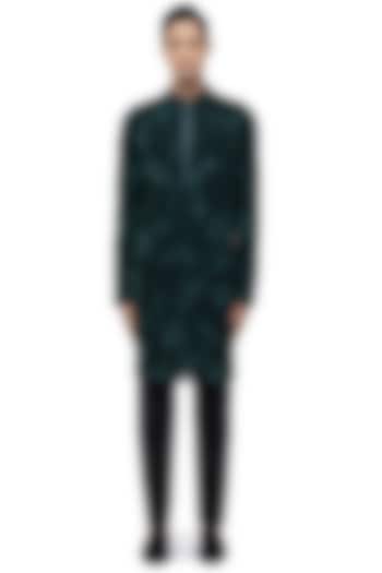 Green Georgette Floral Embroidered Kurta Set by SDS by KUSHAL SHAH at Pernia's Pop Up Shop