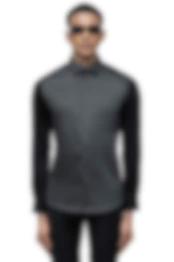 Grey Giza Cotton Party Wear Shirt by SDS by KUSHAL SHAH at Pernia's Pop Up Shop