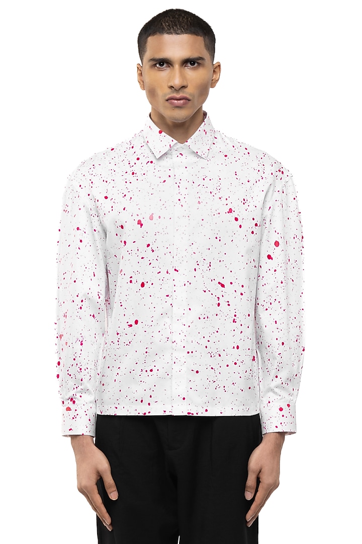 White Giza Cotton Party Wear Shirt by SDS by KUSHAL SHAH at Pernia's Pop Up Shop