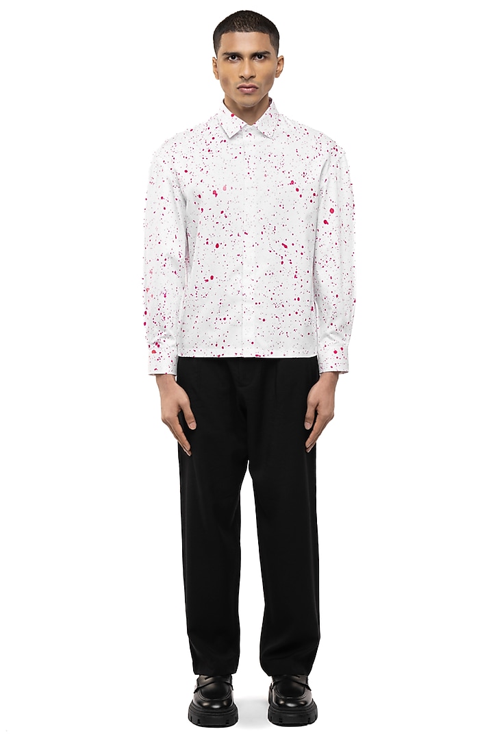 White Giza Cotton Party Wear Shirt by SDS by KUSHAL SHAH at Pernia's Pop Up Shop