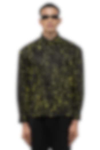 Black Giza Cotton Party Wear Shirt by SDS by KUSHAL SHAH at Pernia's Pop Up Shop