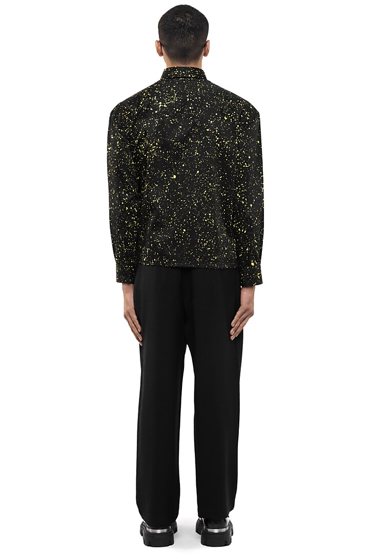 Black Giza Cotton Party Wear Shirt by SDS by KUSHAL SHAH at Pernia's Pop Up Shop
