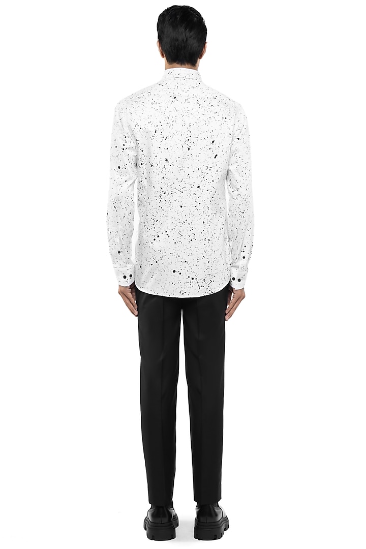 White Giza Cotton Party Wear Shirt by SDS by KUSHAL SHAH at Pernia's Pop Up Shop