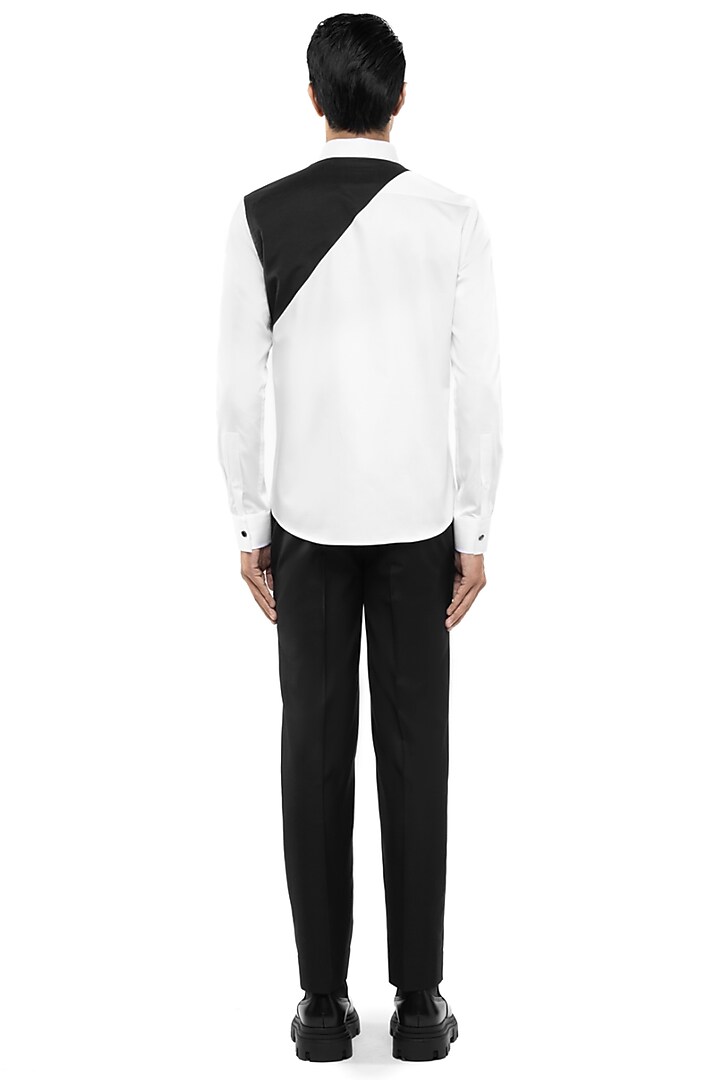 White Giza Cotton Party Wear Shirt by SDS by KUSHAL SHAH at Pernia's Pop Up Shop