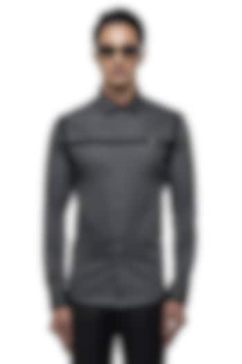 Grey Giza Cotton Party Wear Shirt by SDS by KUSHAL SHAH at Pernia's Pop Up Shop