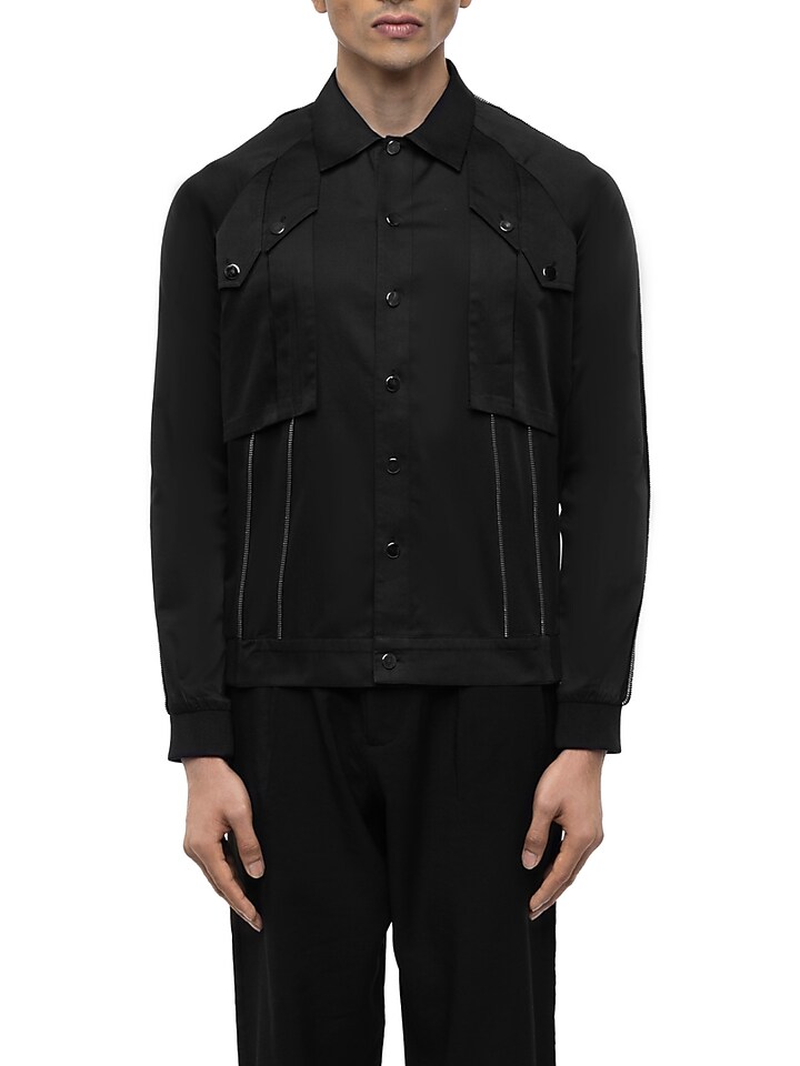 Black Giza Cotton Wedding Shirt by SDS by KUSHAL SHAH at Pernia's Pop Up Shop